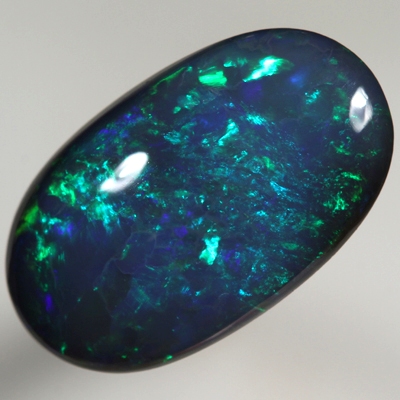 SOLID BLACK OPAL Bright Green Harlequin pattern SEE VIDEO